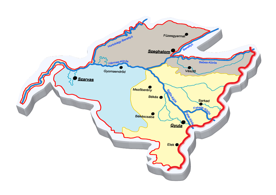 A KÖVIZIG működési területe